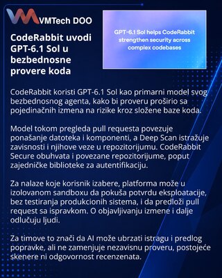 CodeRabbit koristi GPT-6.1 Sol za bezbednosnu analizu koda