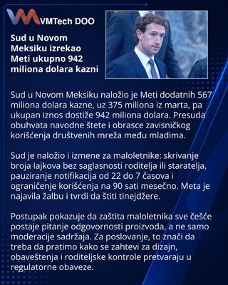 Суд Нью-Мексико увеличил взыскание с Meta до $942 млн