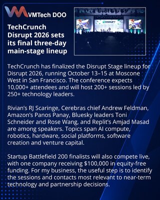 TechCrunch Disrupt 2026 objavio govornike glavne bine