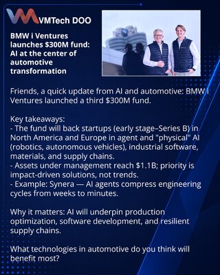 BMW i Ventures pokreće fond od 300M USD: AI u centru transformacije auto industrije