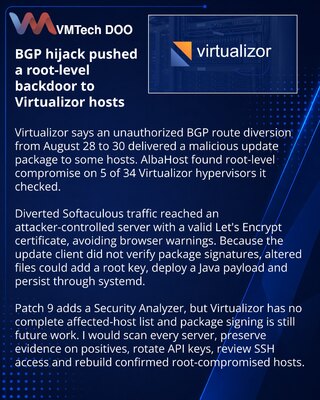 Virtualizor BGP Hijack Delivered Malicious Updates to Hosting Servers