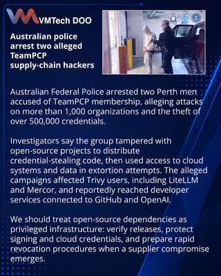 Australian police charge two over alleged TeamPCP supply-chain attacks
