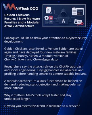 Golden Chickens su se vratili: 4 nove porodice malvera i modularna napadačka arhitektura