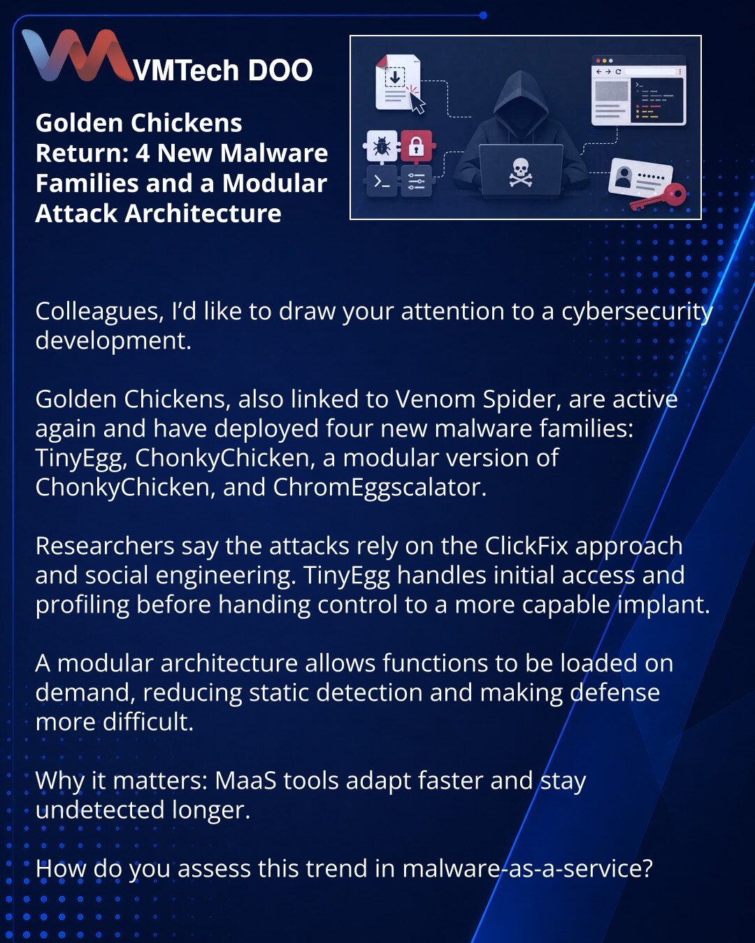 Golden Chickens su se vratili: 4 nove porodice malvera i modularna napadačka arhitektura