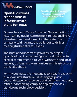 OpenAI tells Texas it will pursue responsible AI infrastructure