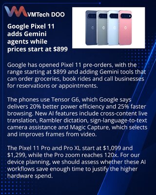 Google Pixel 11 stavlja Gemini automatizaciju ispred hardverskih izmena
