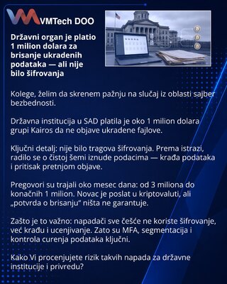 Госорган заплатил $1 млн за удаление украденных данных — но шифрования не было