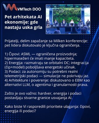Pet arhitekata AI ekonomije: gde nastaju uska grla