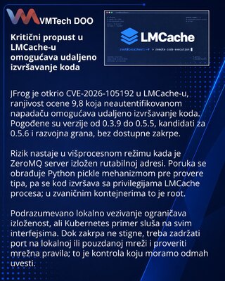 Уязвимость LMCache позволяет выполнить код без аутентификации