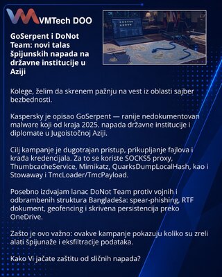 GoSerpent and DoNot Team: a new wave of espionage attacks against public-sector targets in Asia