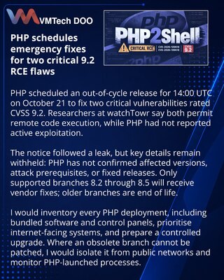 PHP готовит экстренные патчи для двух критических RCE-уязвимостей