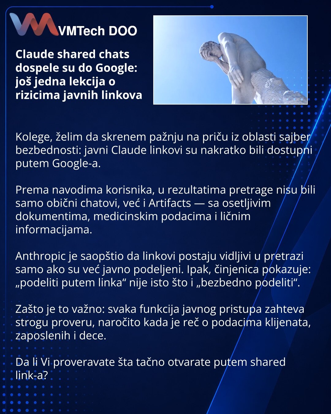 Claude shared chats appeared in Google: a reminder on public link risks