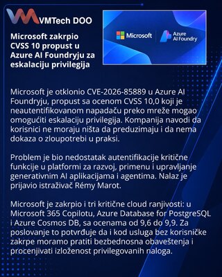 Microsoft otklonio CVSS 10 ranjivost u Azure AI Foundryju