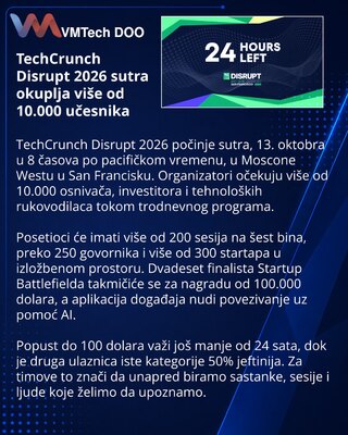 TechCrunch Disrupt 2026 počinje u San Francisku