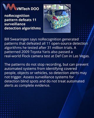 noRecognition tests patterns that disrupt surveillance detection