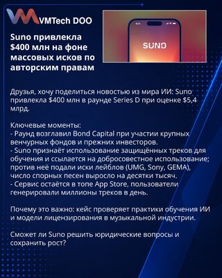 Suno je prikupila 400 miliona dolara u rundi Series D usred masovnih tužbi zbog autorskih prava