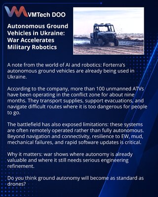 Autonomna kopnena vozila u Ukrajini: kako rat ubrzava razvoj vojne robotike