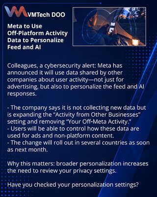 Meta koristi podatke o aktivnostima van platforme za personalizaciju feeda i AI