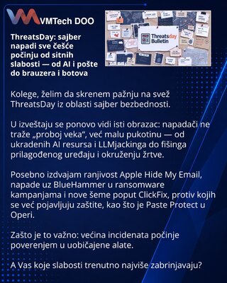 ThreatsDay: sajber napadi sve češće počinju od sitnih slabosti — od AI i pošte do brauzera i botova
