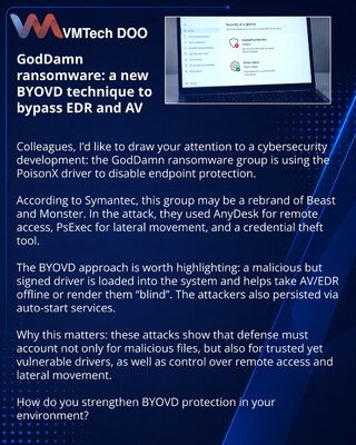 GodDamn ransomware: a new BYOVD technique to bypass EDR and AV