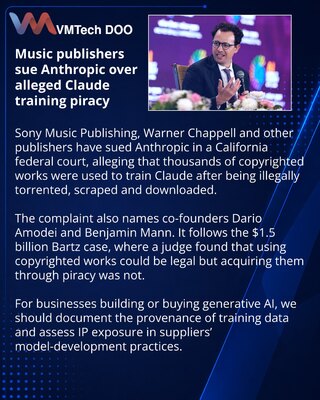 Music Publishers Accuse Anthropic of Copyright Piracy in Claude Training