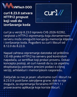 curl 8.23.0 fixes HTTP/2 upload use-after-free flaw