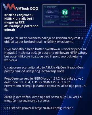 Critical NGINX Vulnerability: DoS Risk and Potential RCE — Update Now