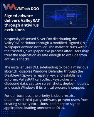 Silver Fox прячет ValleyRAT в подписанном рекламном приложении