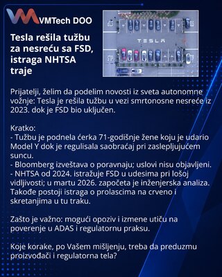 Tesla rešila tužbu za nesreću sa FSD, istraga NHTSA traje