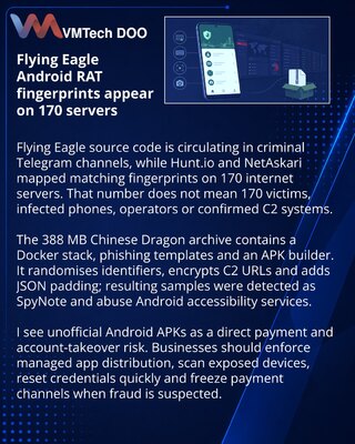Flying Eagle source code circulates as researchers map 170 servers