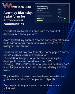Acorn od Blacksky: platforma za autonomne zajednice