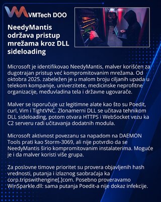 NeedyMantis koristi DLL sideloading za trajni pristup mrežama