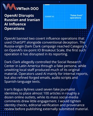 OpenAI bans Russian and Iranian false-front influence operations