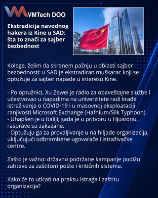 Ekstradicija navodnog hakera iz Kine u SAD: šta to znači za sajber bezbednost