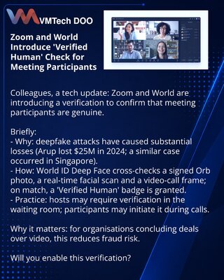 Zoom и World ввели проверку «Verified Human» для участников видеовстреч