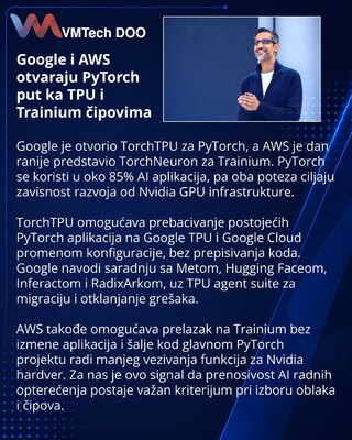 Google i AWS šire PyTorch podršku za sopstvene AI čipove