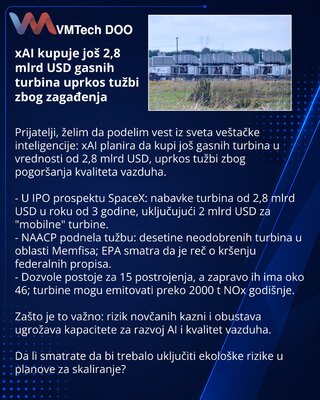 xAI покупает ещё $2,8 млрд газовых турбин вопреки иску об загрязнении