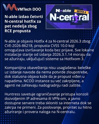 N-able закрыла критическую RCE-уязвимость в N-central четвёртым хотфиксом