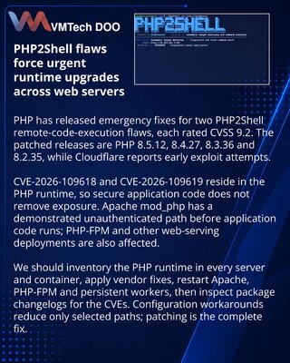 PHP releases emergency fixes for two PHP2Shell RCE vulnerabilities