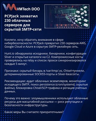 PCPJack preuzeo 230 oblačnih servera za skrivenu SMTP‑mrežu