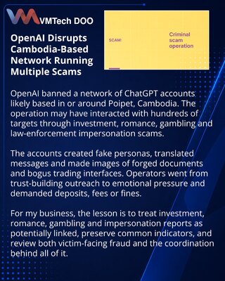 OpenAI заблокировала мошенническую сеть ChatGPT из Камбоджи