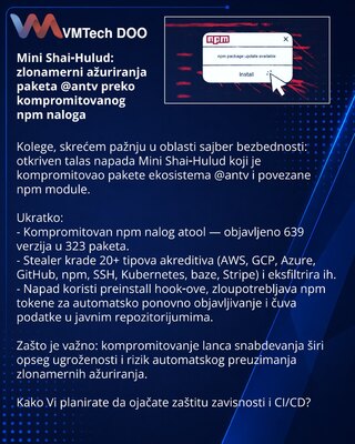 Mini Shai‑Hulud: вредоносные обновления пакетов @antv через скомпрометированный npm‑аккаунт