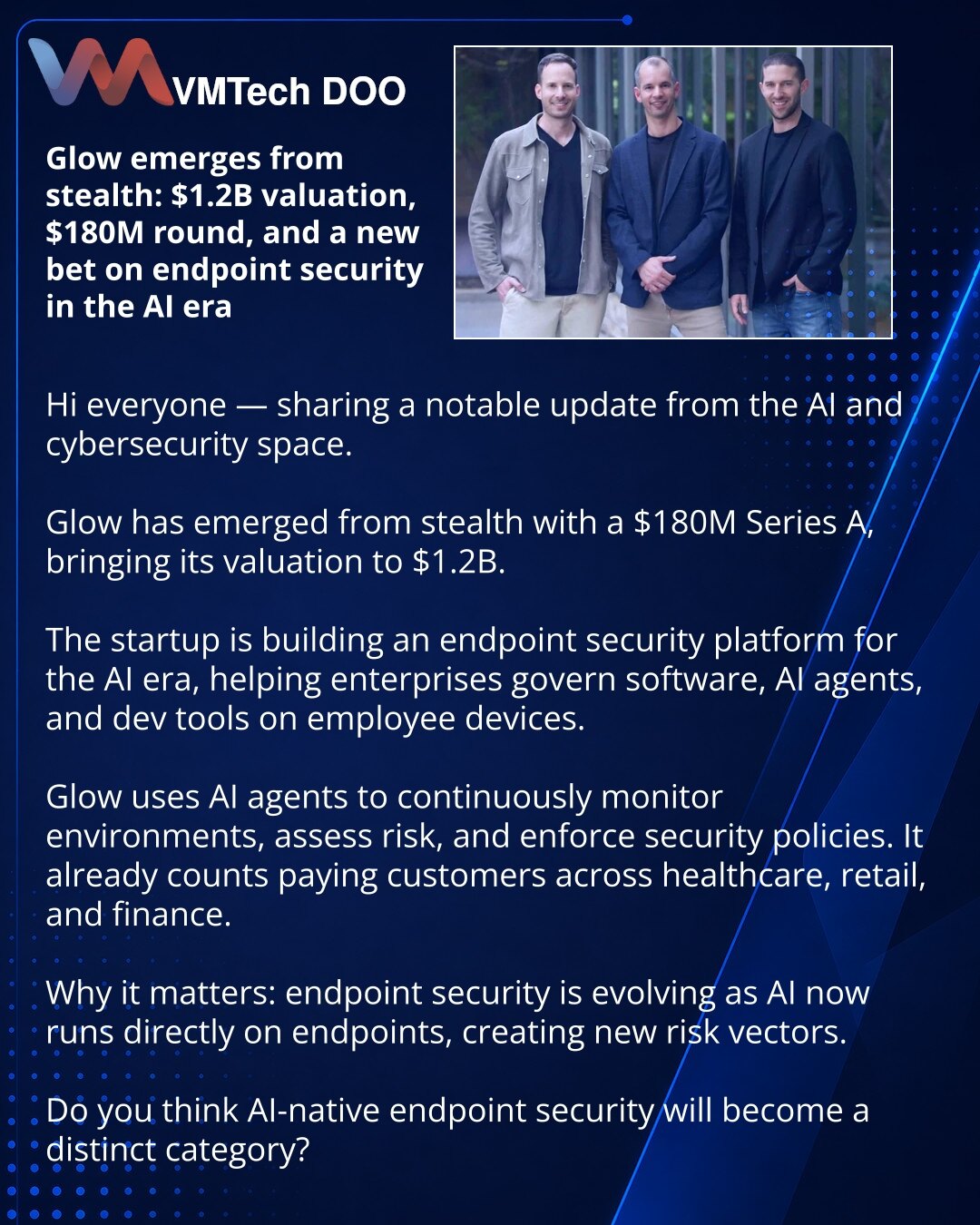 Glow je izašao iz senke: procena od 1,2 mlrd. USD, runda od 180 mil. USD i nova opklada na endpoint security u eri AI