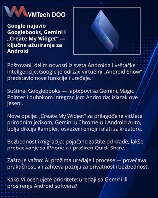 Google Unveils Googlebooks, Gemini Everywhere and 'Create My Widget' — Key Android Updates