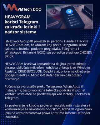 HEAVYGRAM koristi Telegram kao kanal za nadzor i krađu lozinki