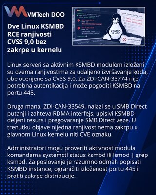 Two critical KSMBD flaws disclosed before Linux kernel fixes
