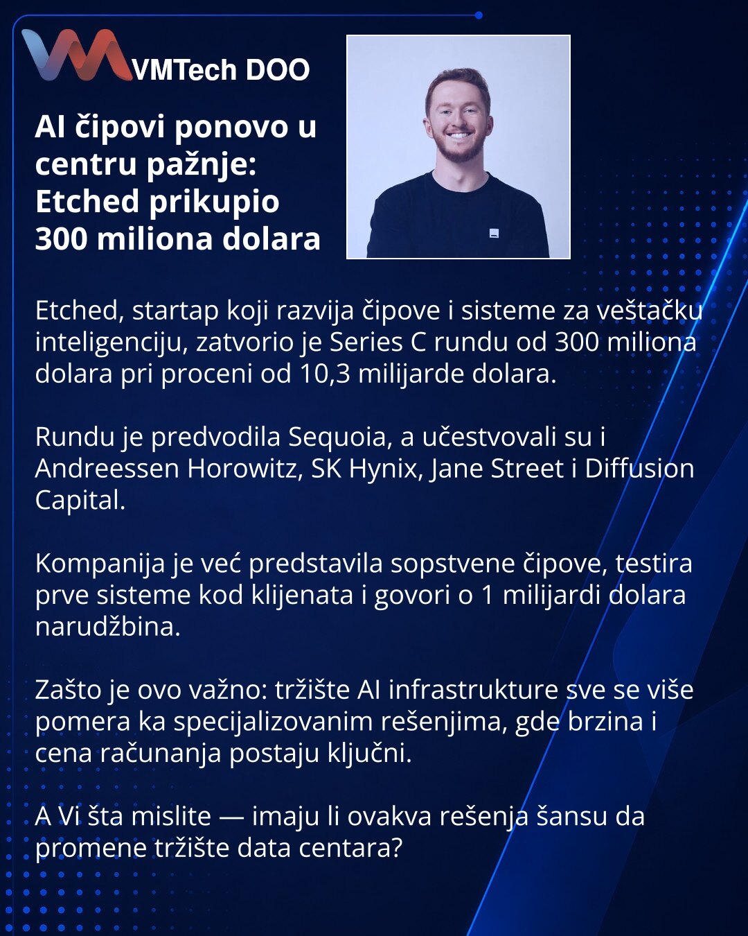 AI-чипы снова в центре внимания: Etched подняла раунд на $300 млн и оценку $10,3 млрд
