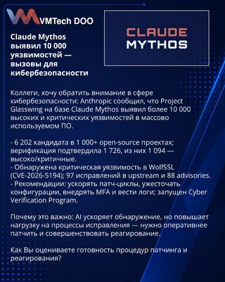 Claude Mythos otkrio je 10.000 ranjivosti — izazovi za sajber bezbednost