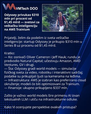 Odyssey привлёк $310 млн при оценке $1,45 млрд — миры для ИИ на AWS Trainium