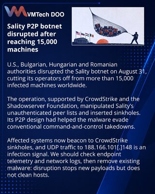 International operation disrupts Sality peer-to-peer botnet